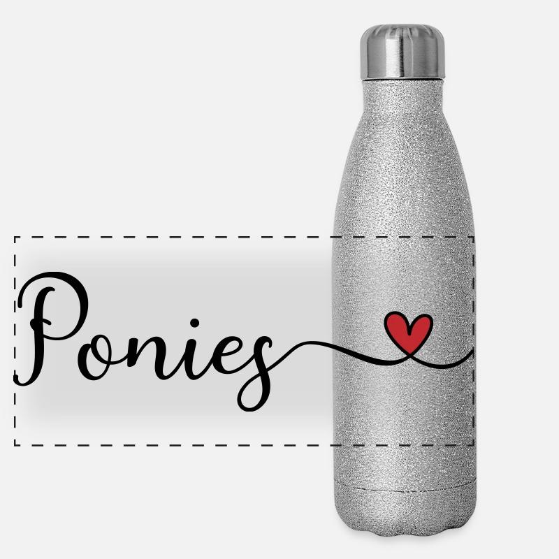 Ponies Panorama Glitzer Isolierflasche 500 ml