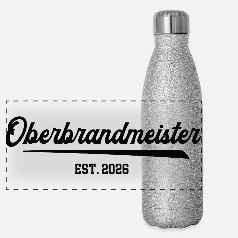 Chief Fire Officer 2026 Fire Brigade Rank FFW Panoramic Glitter Thermal Bottle 500 ml