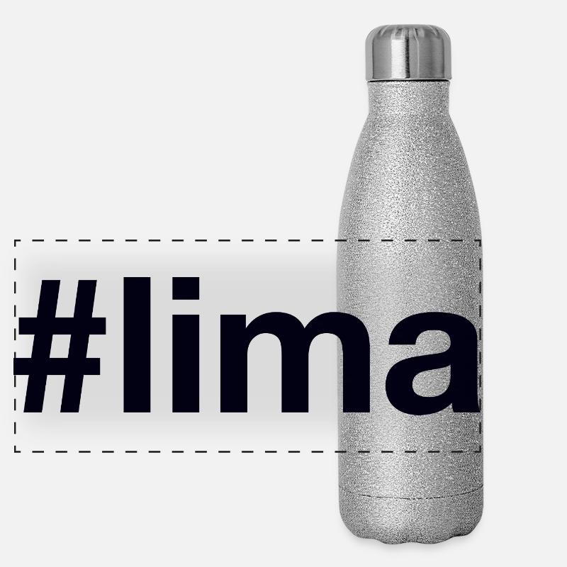 Hashtag Lima Pérou Gourde isotherme panoramique pailletée 500 ml