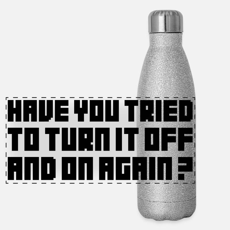 Turn it off and on again Panorama Glitzer Isolierflasche 500 ml