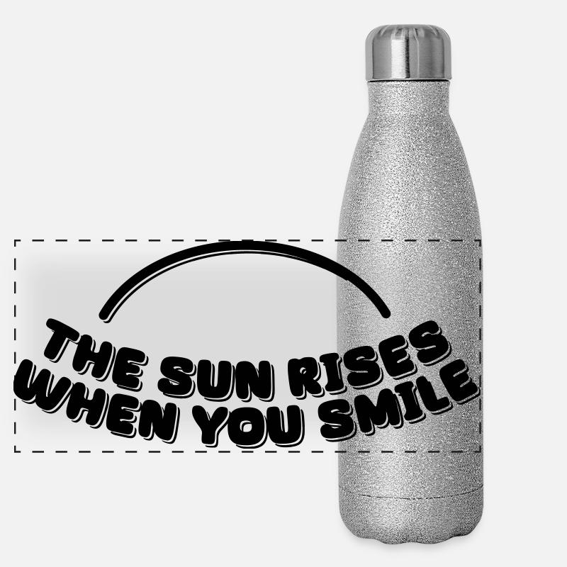 Le soleil se lève quand vous souriez Gourde isotherme panoramique pailletée 500 ml