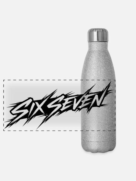 Six seven meme - Panorama Glitzer Isolierflasche 500 ml - Silber Glitzer