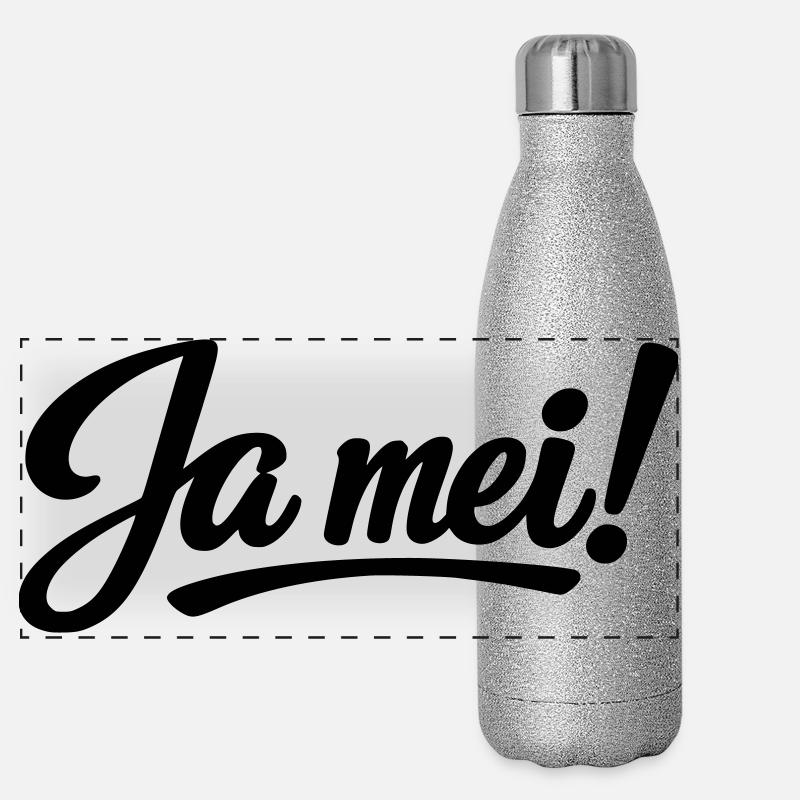 Ja mei - Panorama Glitzer Isolierflasche 500 ml - Silber Glitzer