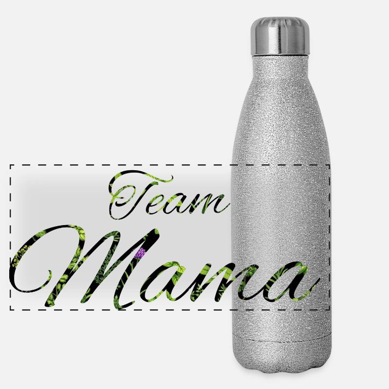 Bonne Année Grüne Blätter Script Panorama Glitzer Isolierflasche 500 ml