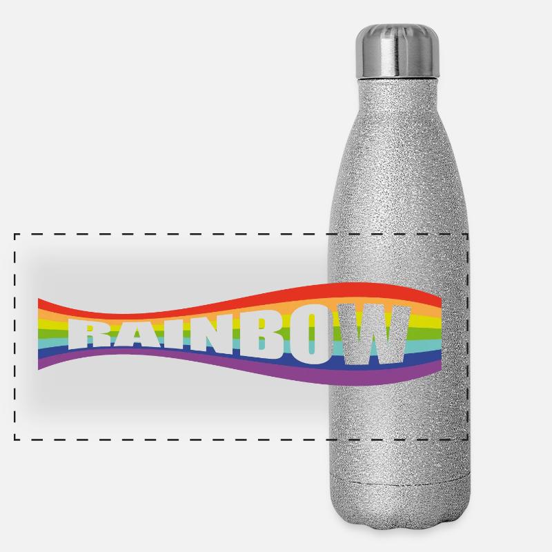 Rainbow flag variation Panoramic Glitter Thermal Bottle 500 ml