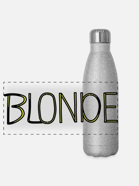 Blonde - Panorama Glitzer Isolierflasche 500 ml - Silber Glitzer - Vorne