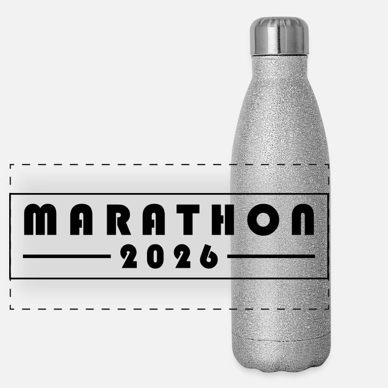 Marathon 2026 Panorama Glitzer Isolierflasche 500 ml