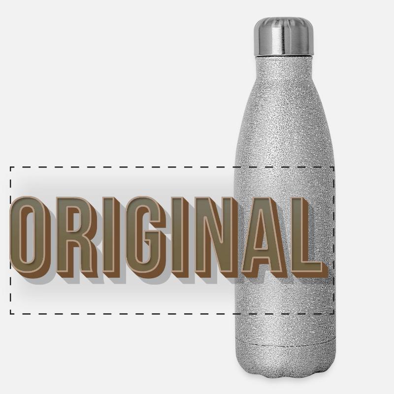 original schrift einzigartig selbstbewusst einmali Panorama Glitzer Isolierflasche 500 ml