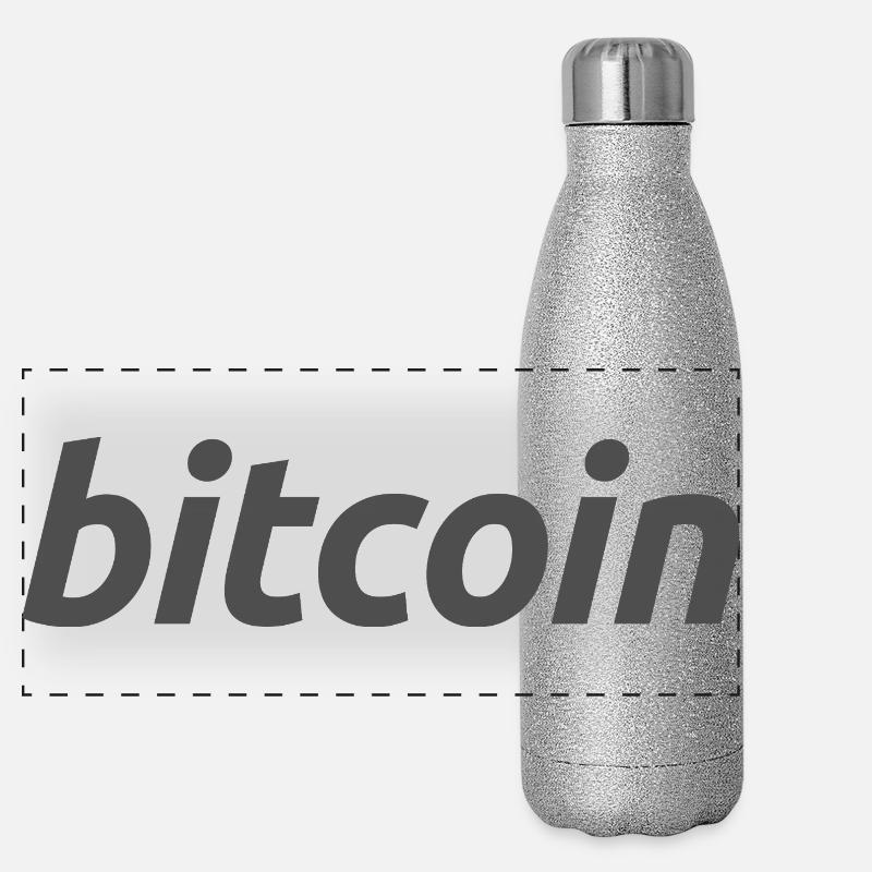 Bitcoin Logo - Panoramic Glitter Thermal Bottle 500 ml - silver glitter
