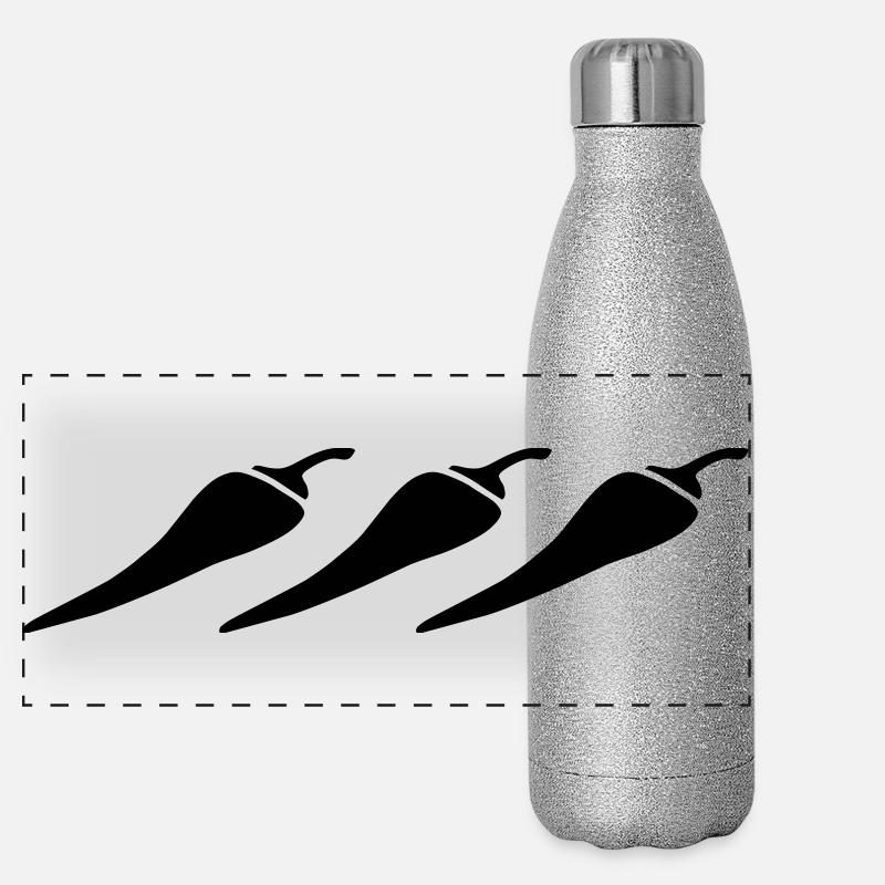 Chilischoten Panorama Glitzer Isolierflasche 500 ml