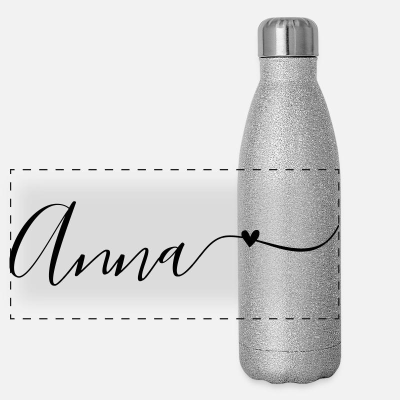 Anna Name Vorname Dekorativ Panorama Glitzer Isolierflasche 500 ml