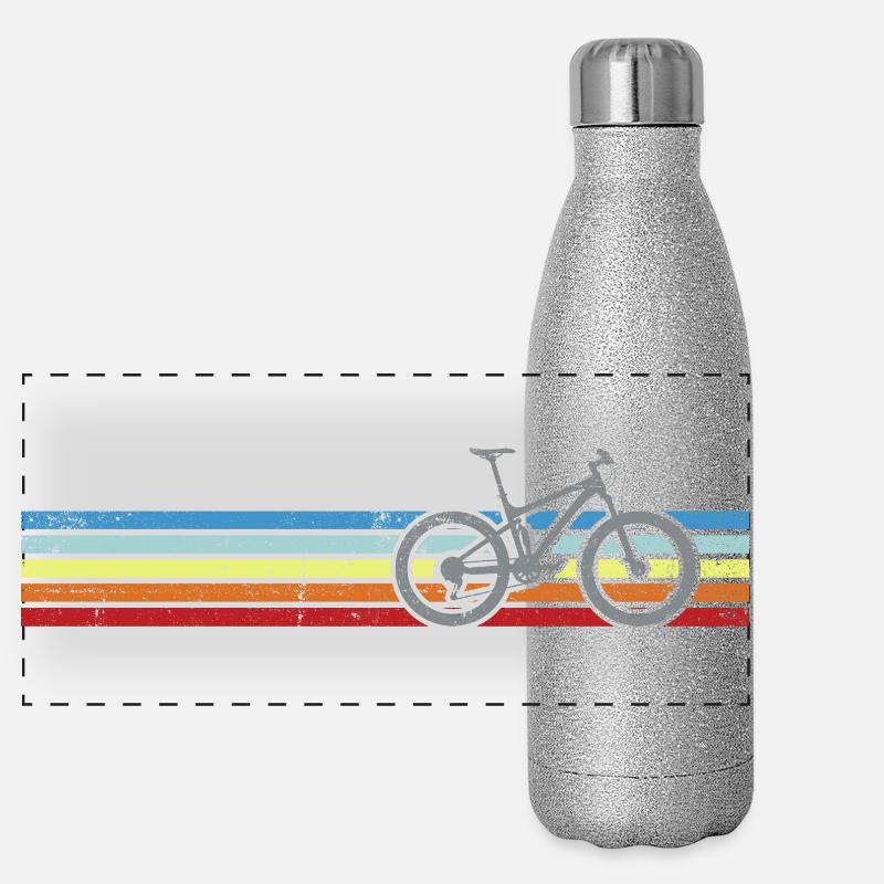 Bicyclette Rainbow Stripes Gourde isotherme panoramique pailletée 500 ml