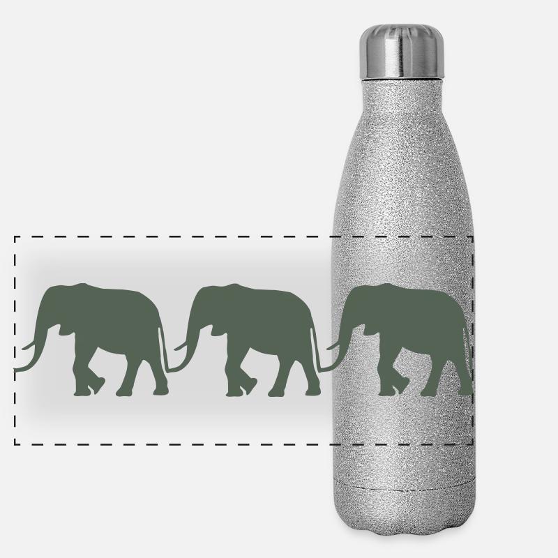 Éléphants Gourde isotherme panoramique pailletée 500 ml