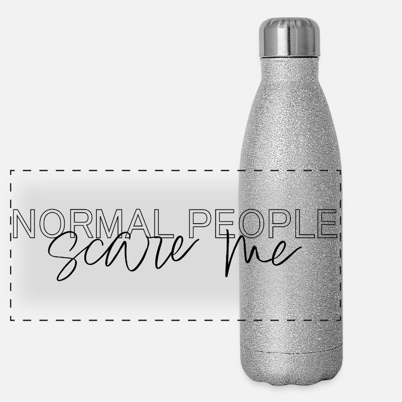 Normal People Scare Me Minimal Statement Panorama Glitzer Isolierflasche 500 ml