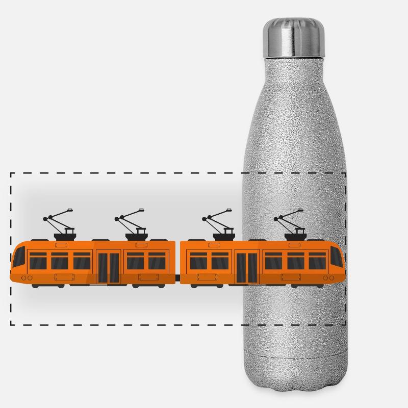 Straßenbahn Panorama Glitzer Isolierflasche 500 ml