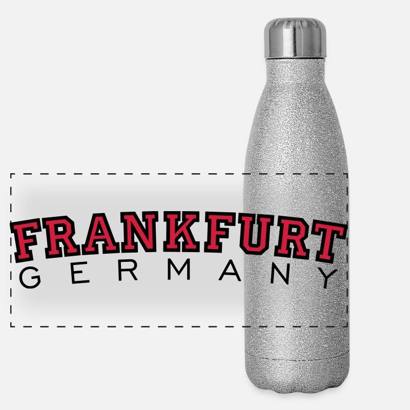 Frankfurt Germany (Rot) Panorama Glitzer Isolierflasche 500 ml