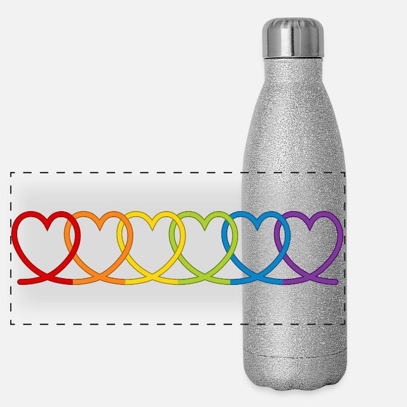Rainbow Hearts Panoramic Glitter Thermal Bottle 500 ml
