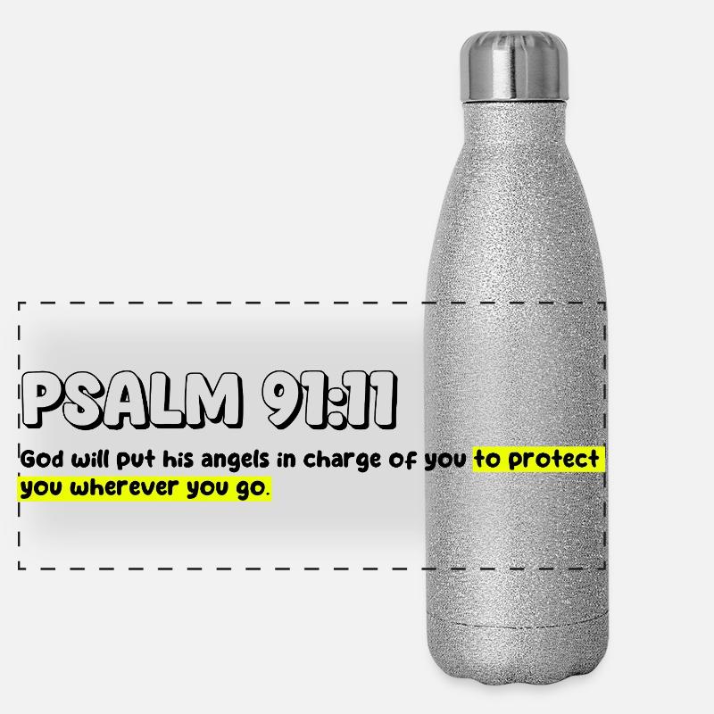 Citation biblique Gourde isotherme panoramique pailletée 500 ml