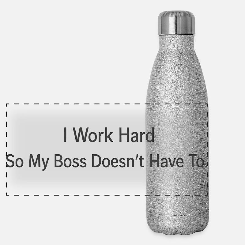 I Work Hard Chef funny sayings Panoramic Glitter Thermal Bottle 500 ml