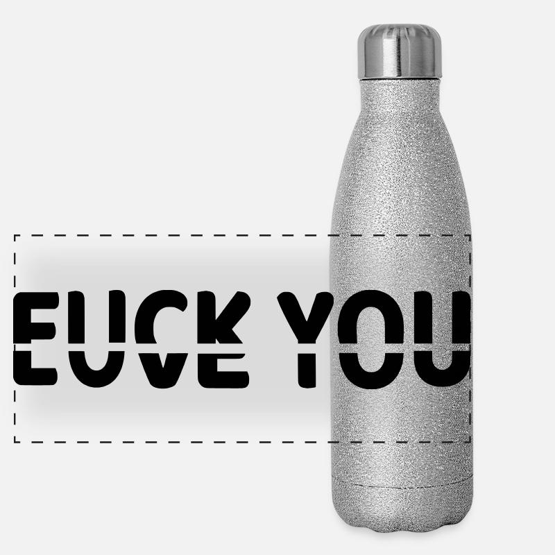 Ob ich dich liebe oder nicht # Panorama Glitzer Isolierflasche 500 ml