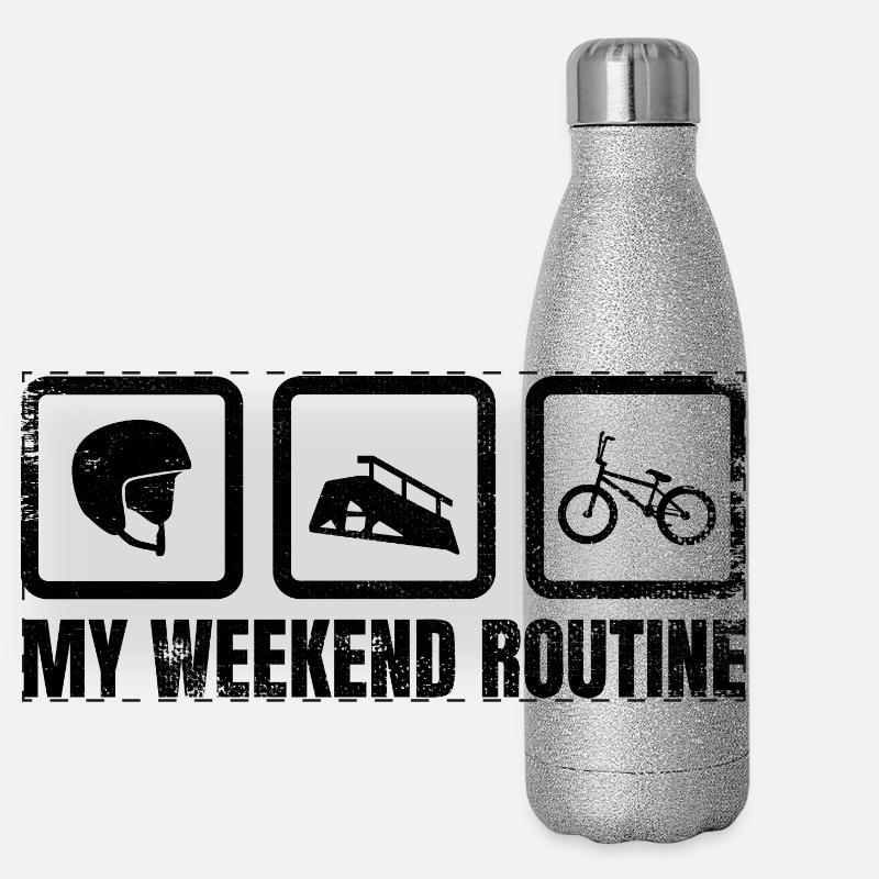 BMX Wochenende Panorama Glitzer Isolierflasche 500 ml
