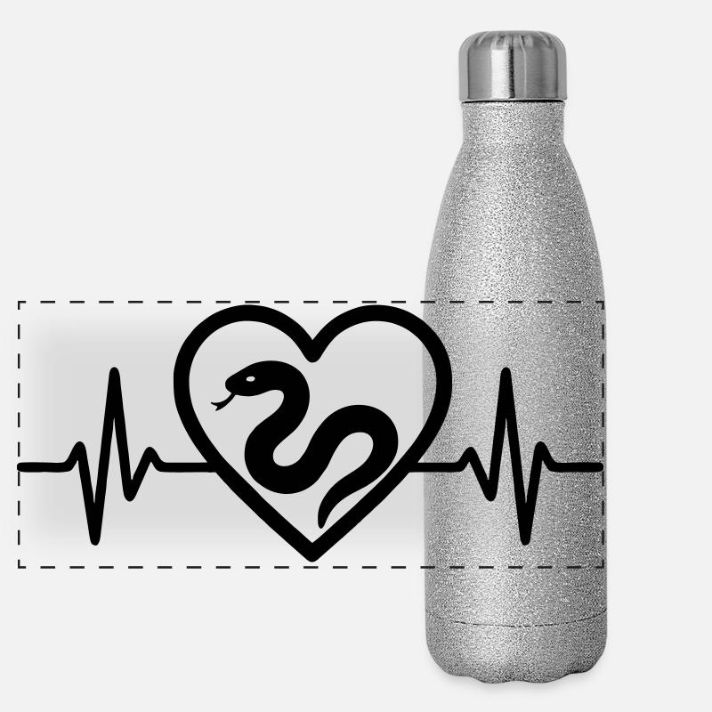 Schlange Herz Panorama Glitzer Isolierflasche 500 ml