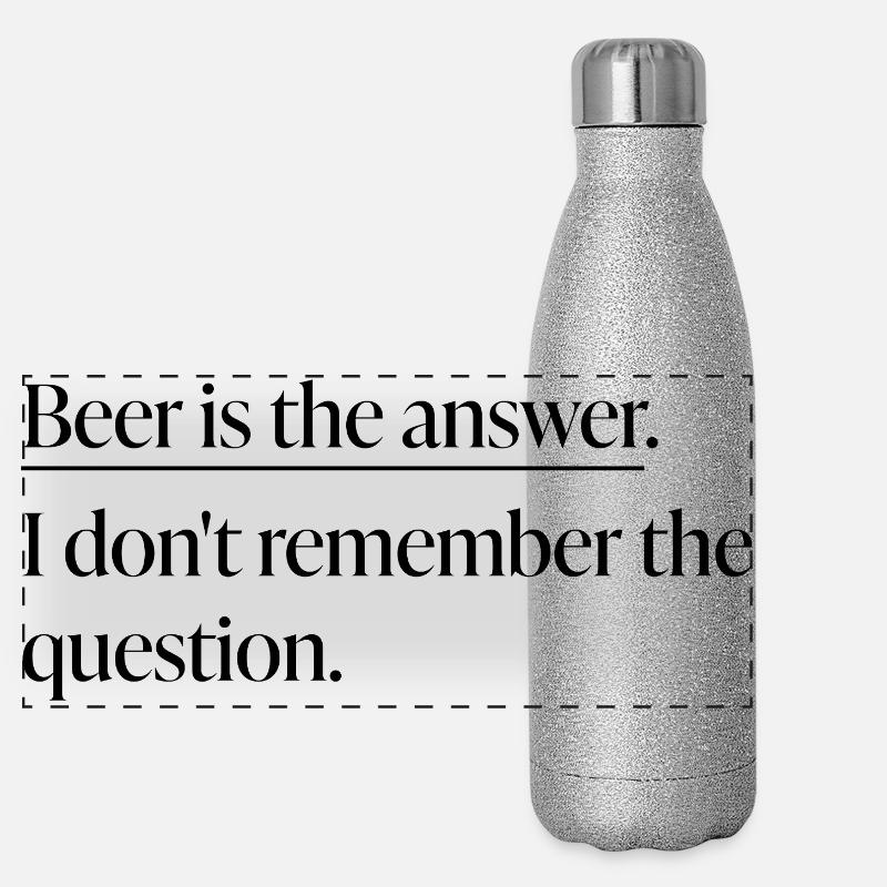 "Beer is the Answer“ Statement-Shirt Panorama Glitzer Isolierflasche 500 ml