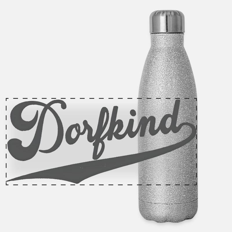 Village Kid Design – Logo rétro avec swing Gourde isotherme panoramique pailletée 500 ml