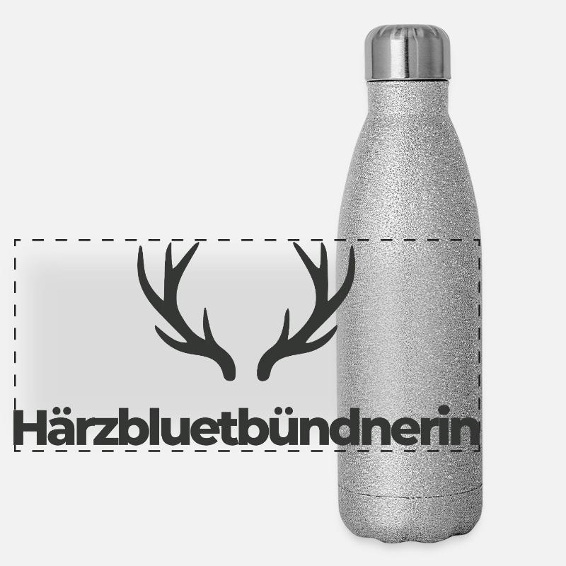 Härzbluetbündnerin Panorama Glitzer Isolierflasche 500 ml