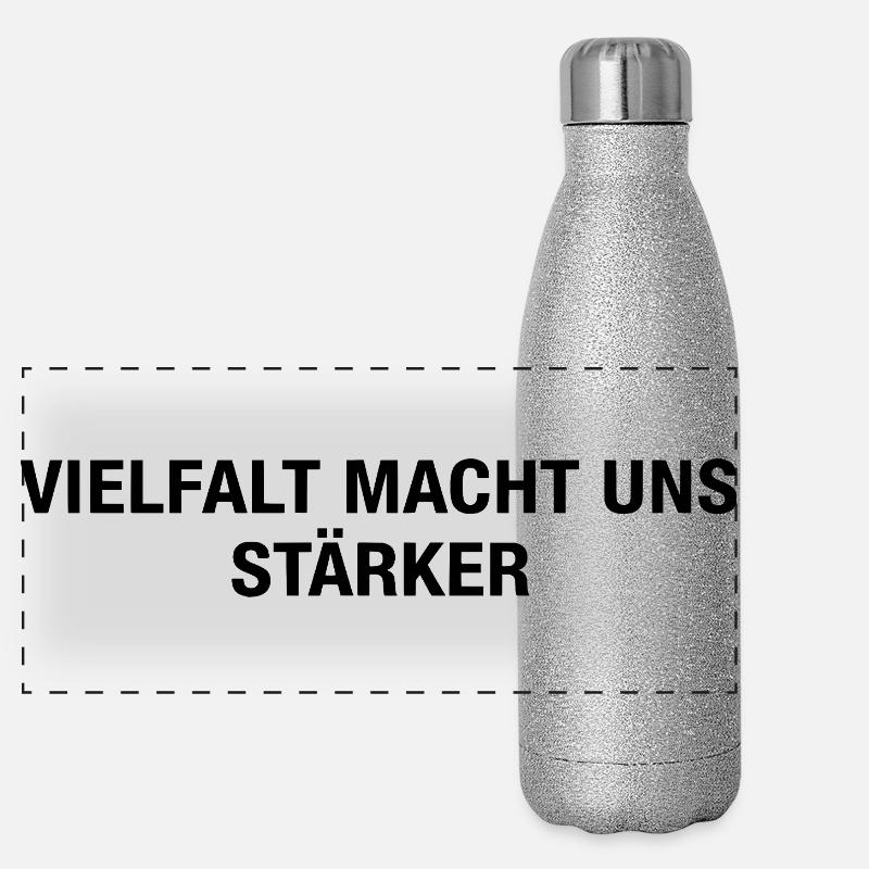 Human Rights Minimal Art Panoramic Glitter Thermal Bottle 500 ml