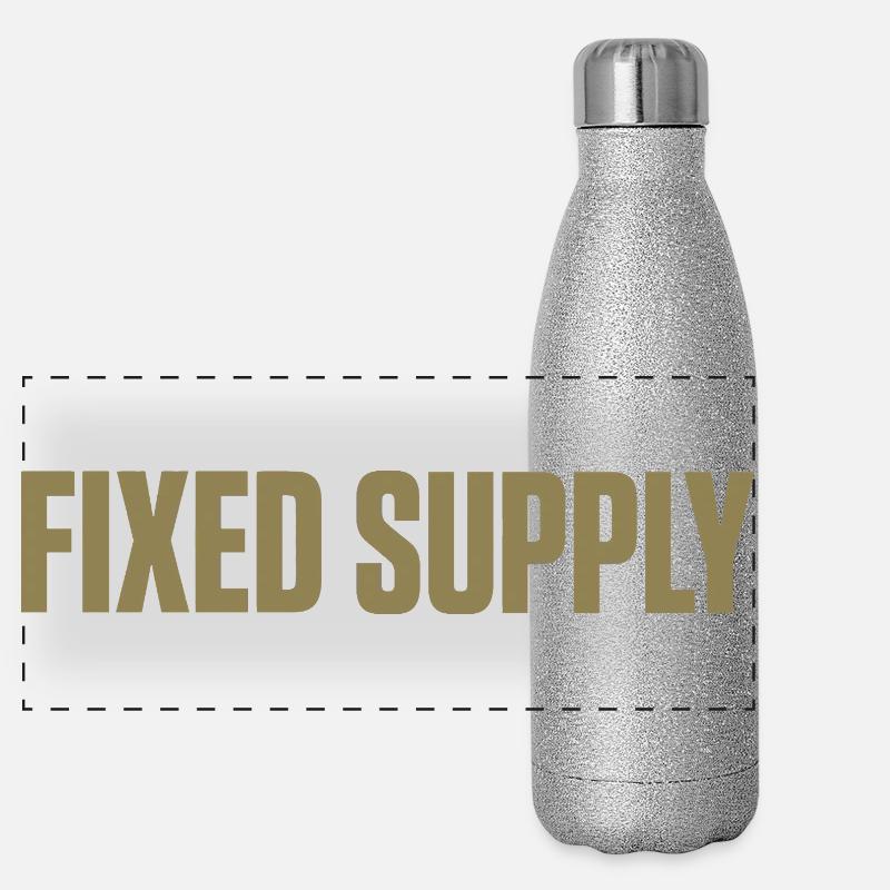 Fixed Supply Gold Typography Panoramic Glitter Thermal Bottle 500 ml