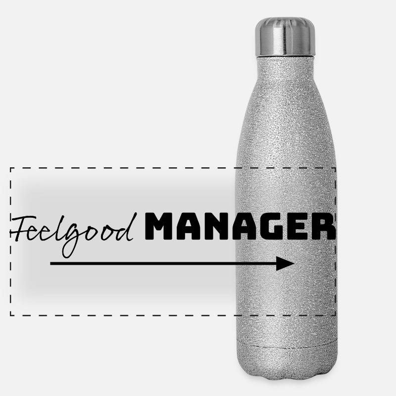 Design Feelgood Manager black arrow Panorama Glitzer Isolierflasche 500 ml