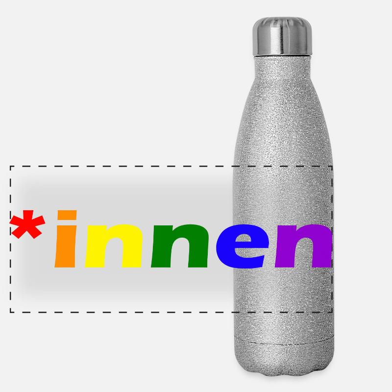 *innen Gendern Panorama Glitzer Isolierflasche 500 ml