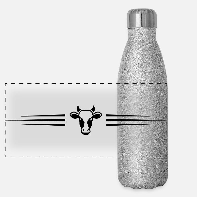 Cow Head Icon Line Panoramic Glitter Thermal Bottle 500 ml