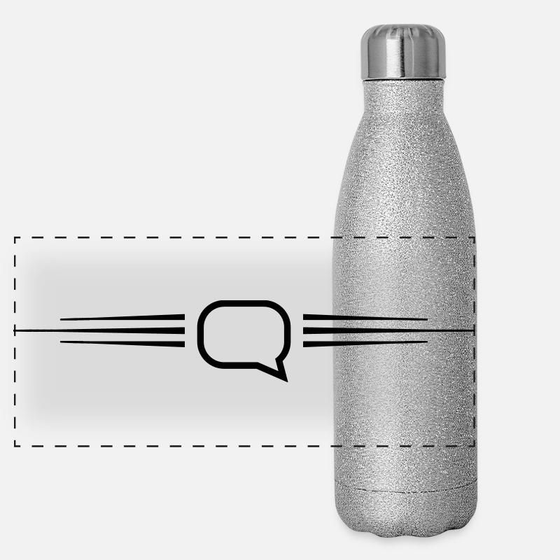 Speech bubble line Panoramic Glitter Thermal Bottle 500 ml