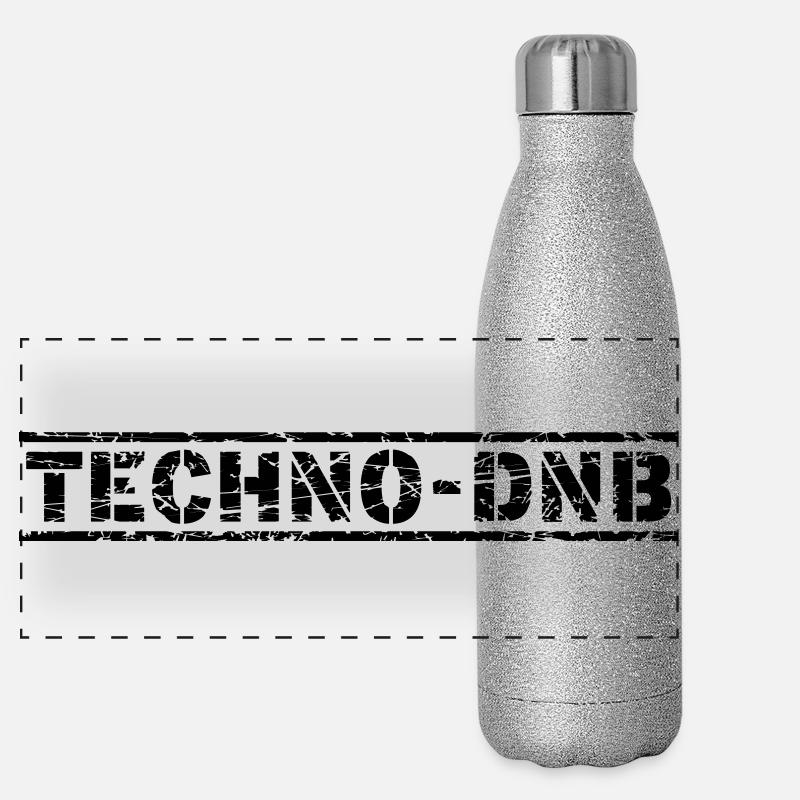Techno DNB Panorama Glitzer Isolierflasche 500 ml