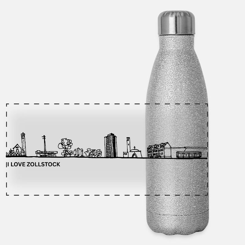 Mètre pliant Skyline noir Gourde isotherme panoramique pailletée 500 ml