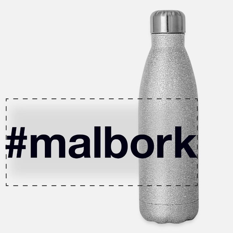 Hashtag Malbork Polska Pologne Gourde isotherme panoramique pailletée 500 ml