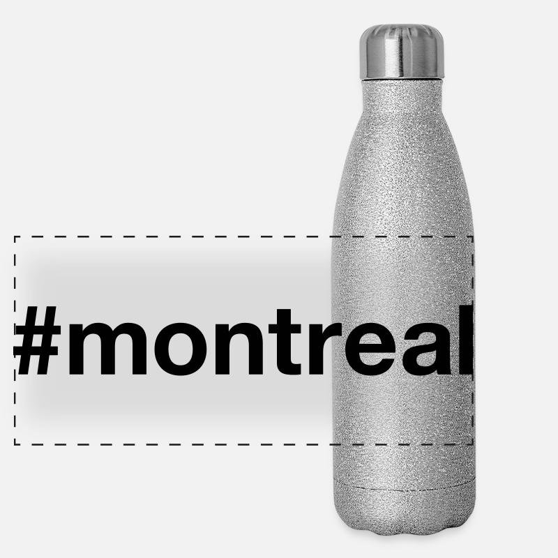MONTREAL Canada Kanada Hashtag Panorama Glitzer Isolierflasche 500 ml