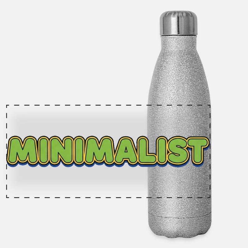 Lettrage néon minimaliste rétro Gourde isotherme panoramique pailletée 500 ml