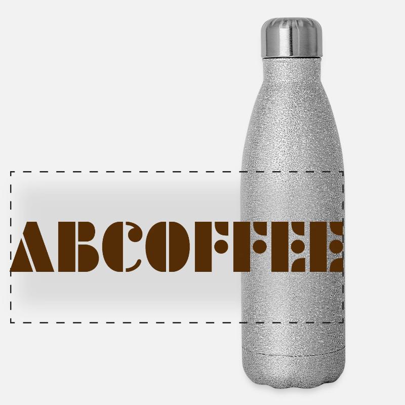 Coffee alphabet Panorama Glitzer Isolierflasche 500 ml