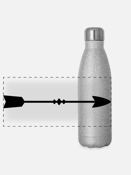 Pfeil - Panorama Glitzer Isolierflasche 500 ml - Silber Glitzer