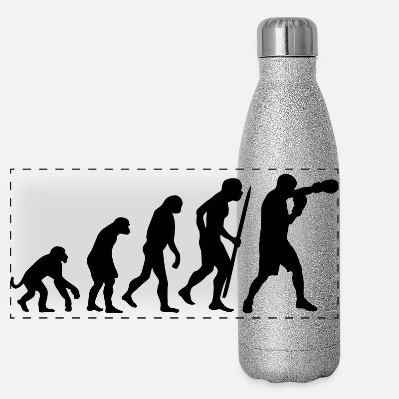 Evolution of Boxing Panorama Glitzer Isolierflasche 500 ml