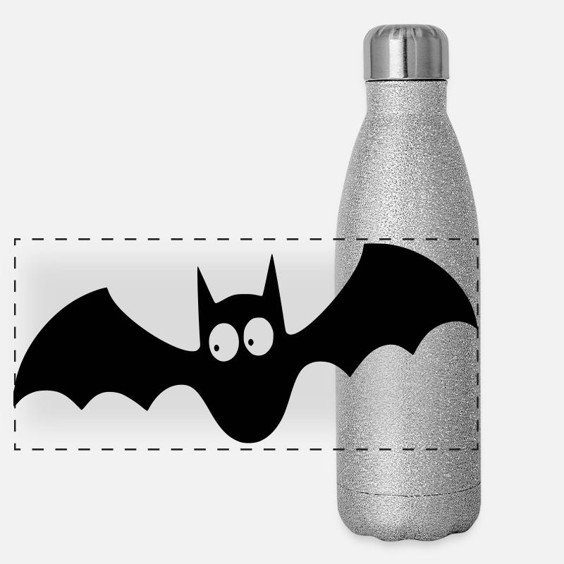 Fledermaus 001 Panorama Glitzer Isolierflasche 500 ml