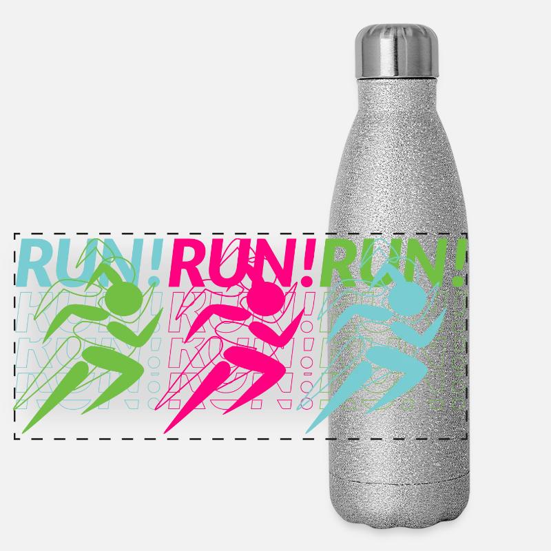 Joggen, Lauftraining, Sportler Panorama Glitzer Isolierflasche 500 ml