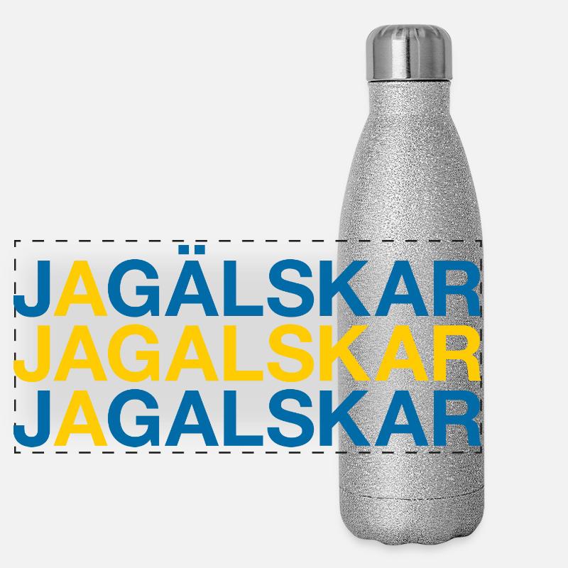 I LOVE SWEDEN Suède Drapeau Gourde isotherme panoramique pailletée 500 ml