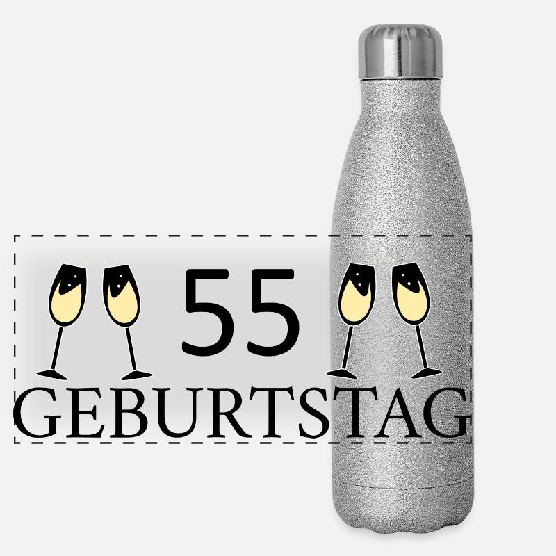 55th birthday 55 years Panoramic Glitter Thermal Bottle 500 ml