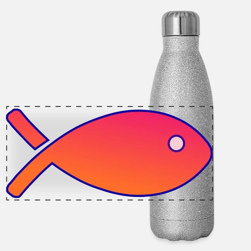 POISSON. SARDINE. POISSON. POISSON D'AVRIL. MER Gourde isotherme panoramique pailletée 500 ml