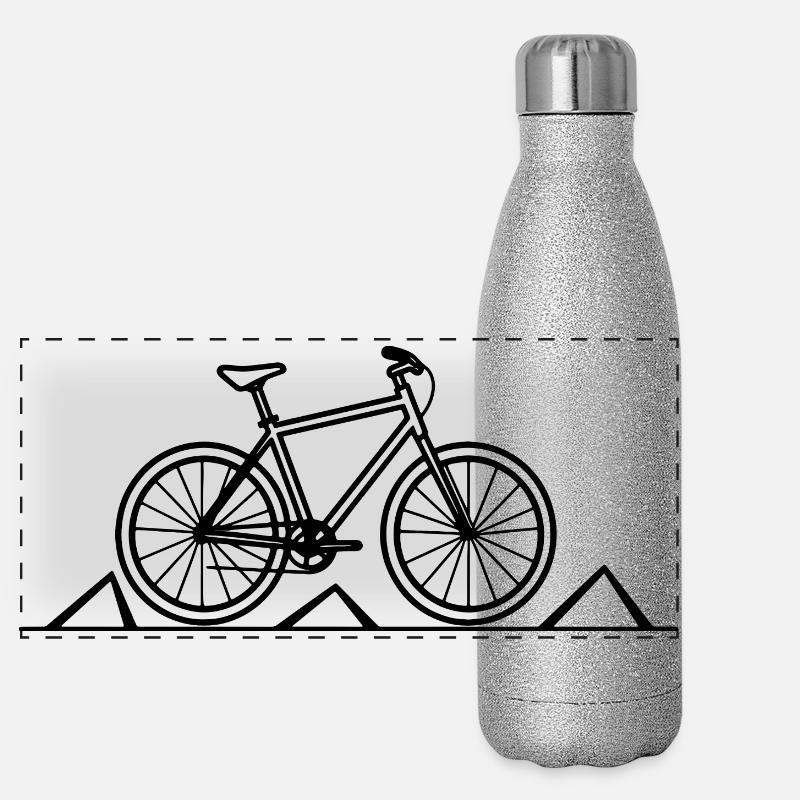 Mountainbiking Skizze Panorama Glitzer Isolierflasche 500 ml