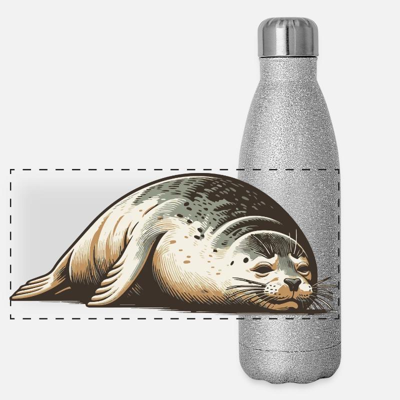 Phoque Gourde isotherme panoramique pailletée 500 ml